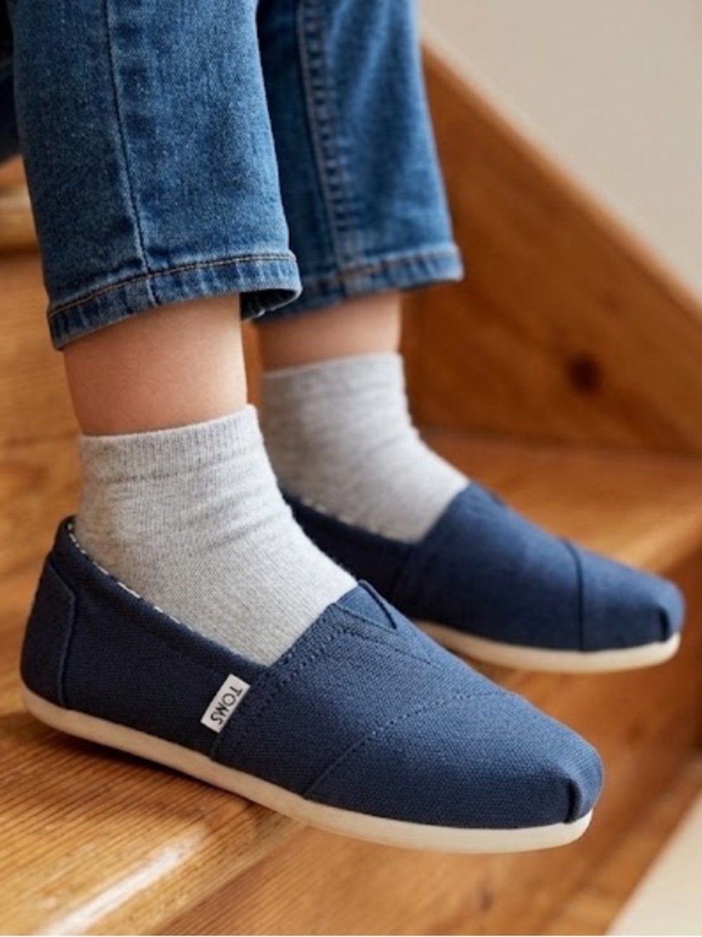 Toms Baby Navy Canvas Slip-On Sneakers